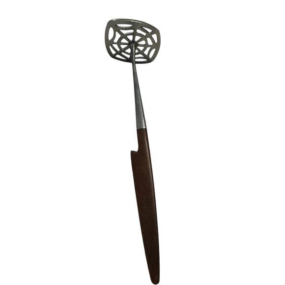 Vintage Epic Forged Stainless Steel Potato Masher Japan Canoe Wood Handle - Picture 1 of 3